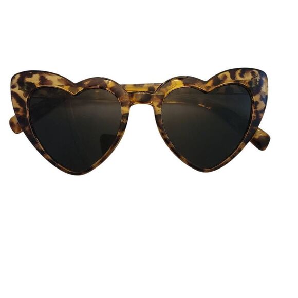 Heart Shaped Cats Eye Leopard Sunglasses with NEW Soft Leather Case - Picture 8 of 11